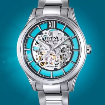 RELOJ  FESTINA AUTOMATIC SKELETON  CON ESFERA NEGRA