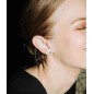 PENDIENTES LECARRE GLORY ORO BLANCO ESMERALDAS DIAMANTES