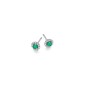 PENDIENTES LECARRE GLORY ORO BLANCO ESMERALDAS DIAMANTES