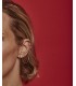 Pendiente earcuff Dangle con perla y cadena plata