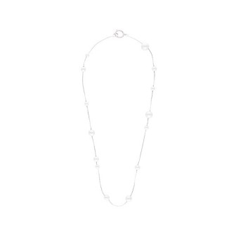 Collar Dangle encadenado con perlas redondas 40cm