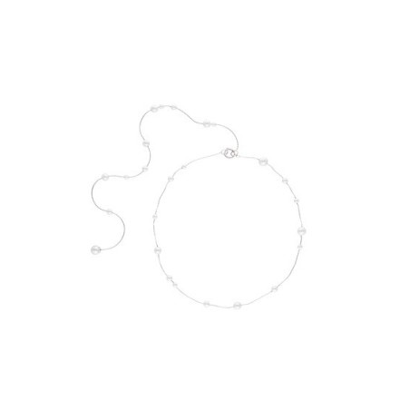 Collar Dangle encadenado con perlas redondas 40cm