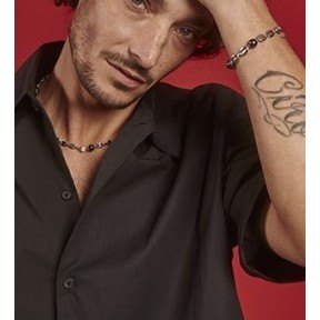 PULSERA SAILOR EN ACERO Y PERLAS NEGRAS