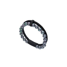 PULSERA SAILOR ACERO Y PERLAS 22 CM