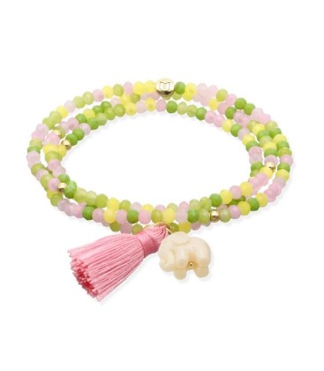 Pulsera ZEN BRITISH ROSE con elefante