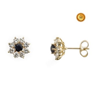 PENDIENTES TIPO ROSETA EN ORO AMARILLO