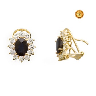 PENDIENTES TIPO ROSETA CIERRE OMEGA EN ORO AMARILLO