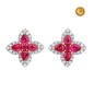 ROUND RUBY AND PEAR EARRINGS