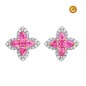 RHODIUM PLATED PINK SAPPHIRE AND PEAR EARRINGS