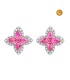RHODIUM PLATED PINK SAPPHIRE AND PEAR EARRINGS