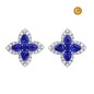 ROUND BLUE SAPPHIRE AND PEAR EARRINGS