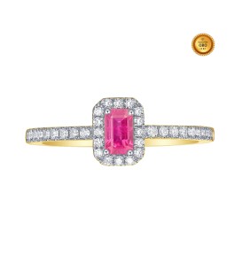 PINK SAPPHIRE RING WITH DIAMONDS