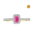 PINK SAPPHIRE RING WITH DIAMONDS