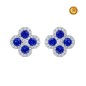 PENDIENTES TREBOL CON ZAFIRO AZUL Y DIAMANTES PENDIENTES TREBOL CON ZAFIRO AZUL Y DIAMANTES
