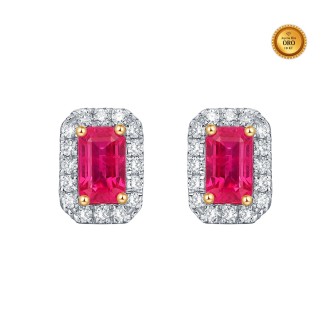 PENDIEWNTES RECTANGULAR EN RUBÍ Y DIAMANTES