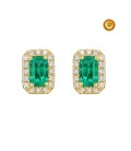 PENDIENTES ESMERALDA Y DIAMANTES