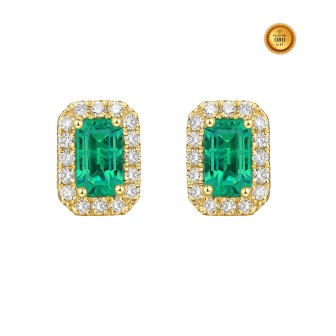 EMERALD AND DIAMOND EARRINGS