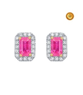 PINK SAPPHIRE EARRINGS WITH DIAMONDS