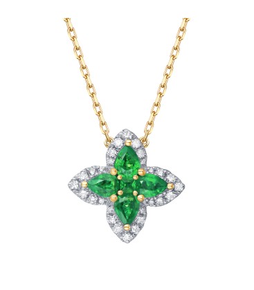 ROUND EMERALD AND PEAR WITH DIAMONDS