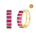 RUBY AND DIAMOND HOOP EARRINGS