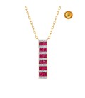 ELONGATED NECKLACE WITH RUBY AND DIAMONDS