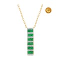 ELONGATED NECKLACE WITH EMERALDS AND DIAMONDS