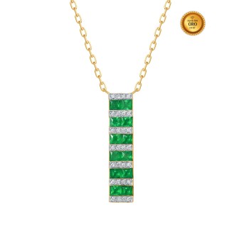 COLLAR ALARGADO CON ESMERALDAS Y DIAMANTES