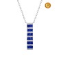 ELONGATED NECKLACE WITH BLUE SAPPHIRE AND DIAMONDS