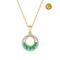 ROUND NECKLACE WITH EMERALDS AND DIAMONDS