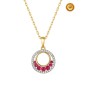 ROUND NECKLACE WITH RUBY AND DIAMONDS