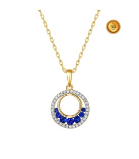 ROUND NECKLACE WITH BLUE SAPPHIRES AND DIAMONDS
