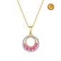 COLLAR REDONDO CON ZAFIROS ROSAS Y DIAMANTES