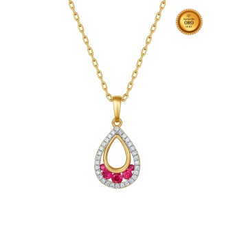 TEARDROP NECKLACE IN RIBÍ AND DIAMONDS