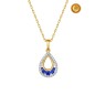 TEARDROP NECKLACE IN BLUE SAPPHIRE AND DIAMONDS