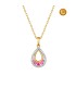 TEARDROP NECKLACE IN PINK SAPPHIRE AND DIAMONDS