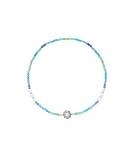 POP SEA COLOUR NECKLACE WITH GRADIENT STONES AND WHITE PEARLS