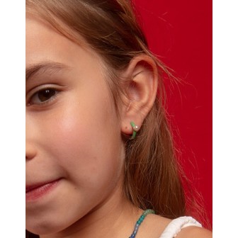 MINI TURQUOISE POP COLOURED HOOP EARRINGS WITH 4MM PEARL