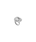 LE PALM LARGE STAINLESS STEEL RING WITH WHITE PEARL