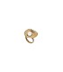 LE PALM LARGE STAINLESS STEEL RING GOLD PLATED WITH WHITE PEARL