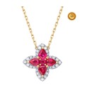 ROUND RUBY AND PEAR NECKLACE WITH DIAMONDS