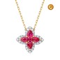 ROUND RUBY AND PEAR NECKLACE WITH DIAMONDS