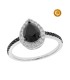 ANILLO PERA CON DIAMANTES NEGROS