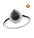 PEAR RING WITH BLACK DIAMONDS