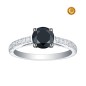 RING WITH BLACK DIAMOND AND WHITE DIAMONDS