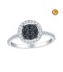 RING WITH BLACK AND WHITE DIAMONDS