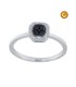 ANILLO CUADRADO CON DIAMANTES NEGROS Y BLANCOS