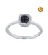 SQUARE RING WITH BLACK AND WHITE DIAMONDS