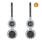 LONG EARRINGS WITH BLACK AND WHITE DIAMONDS