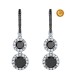 PENDIENTES LARGOS CON DIAMANTES NEGROS Y BLANCOS