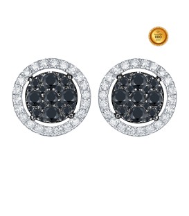 PENDIENTES CON DIAMANTES NEGROS Y BLANCOS